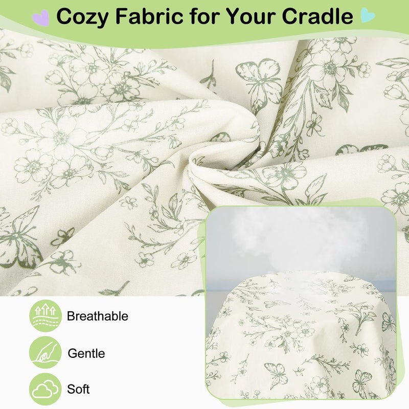 FIOBEE Baby Bassinet Sheets for Girls Boys 2 Pack Waterproof Bassinet Mattress Elastic Fitted Crib Sheets Universal Fit for Hourglass Oval and Rectangle Bassinet Sheet, Green - Image 5